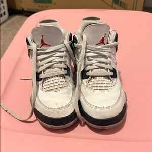 Jordan Kids White and Black Sneakers with Red Accents